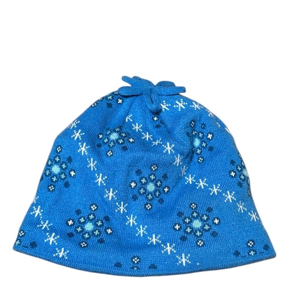 EUC L.L. Bean Kids Blue Snowflake Hat